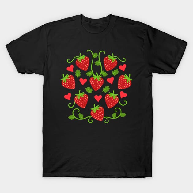 Strawberries Strawberry Fruit T-Shirt by KAWAIITEE